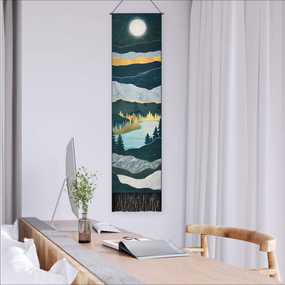 Minimalist Lake Moon Tapestry NEW